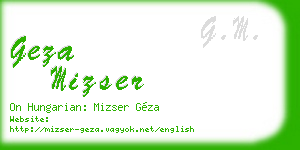 geza mizser business card