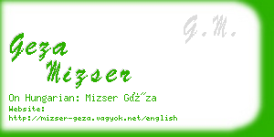 geza mizser business card